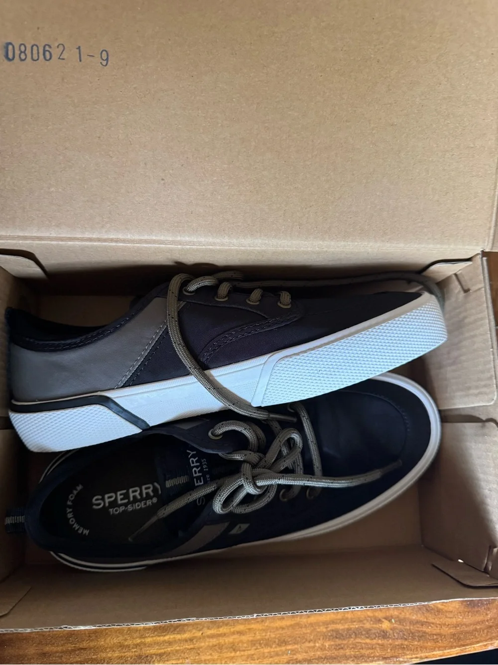 Sperry Boy’s Two-Tone Black and Gray Canvas Boat Shoe